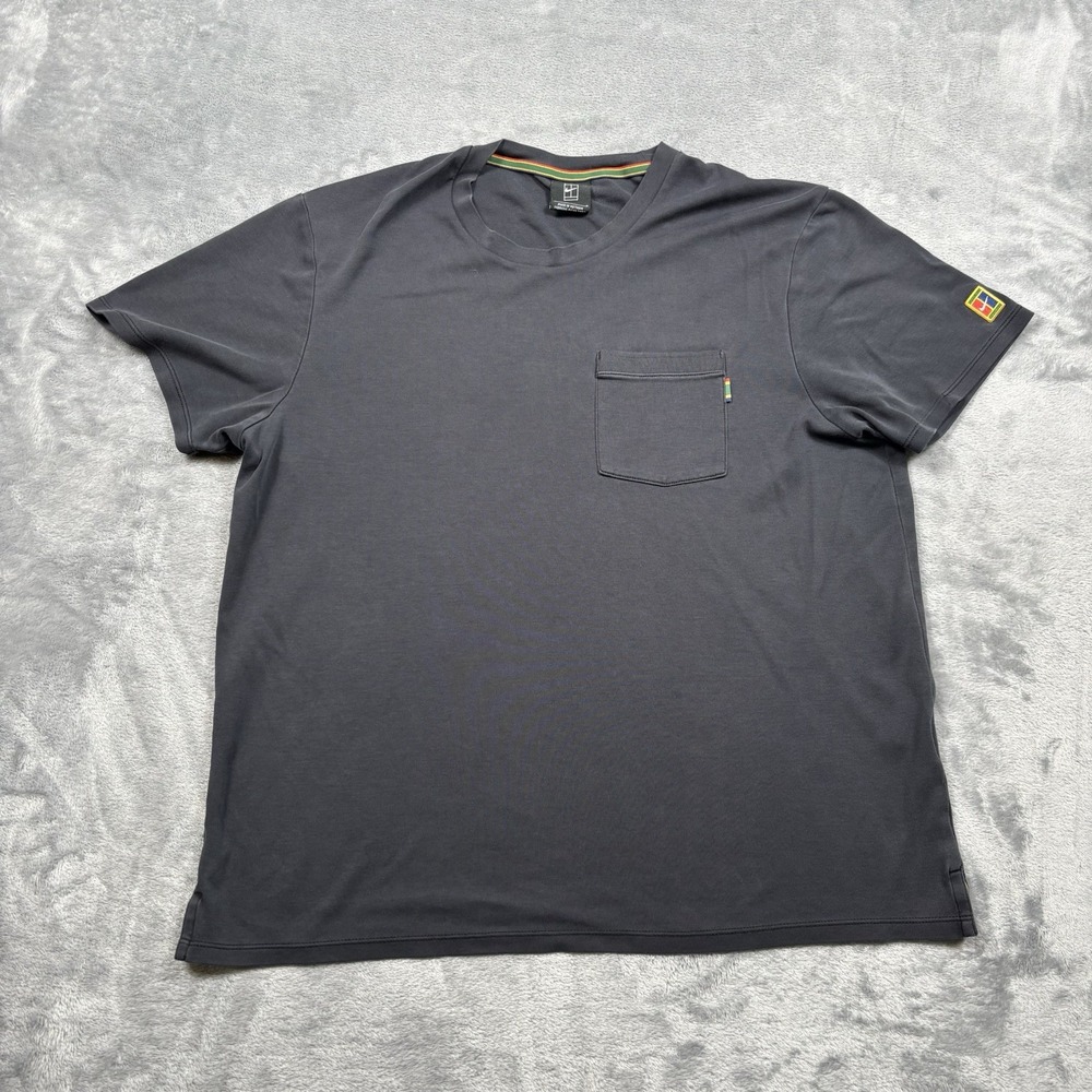 Nike Court Heritage Tennis Shirt Men's L Black Cotton Pocket CJ0516-010